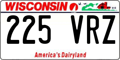 WI license plate 225VRZ