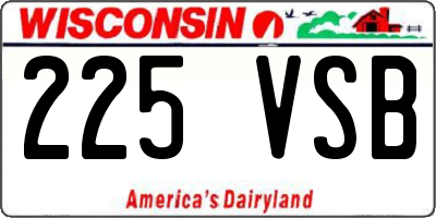 WI license plate 225VSB