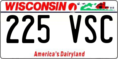 WI license plate 225VSC