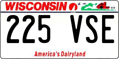 WI license plate 225VSE
