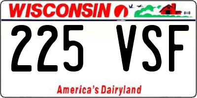 WI license plate 225VSF