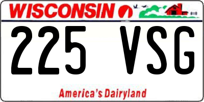 WI license plate 225VSG