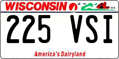WI license plate 225VSI