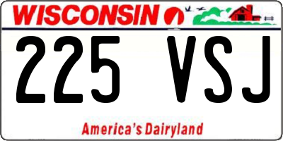 WI license plate 225VSJ