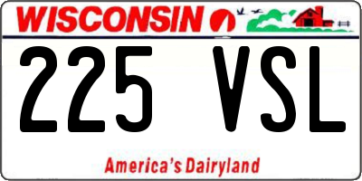 WI license plate 225VSL