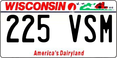 WI license plate 225VSM