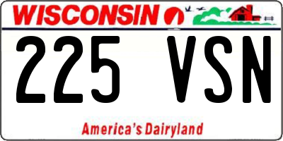 WI license plate 225VSN