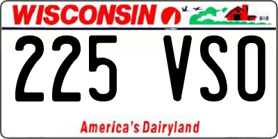 WI license plate 225VSO