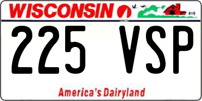 WI license plate 225VSP