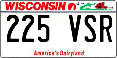WI license plate 225VSR