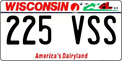WI license plate 225VSS