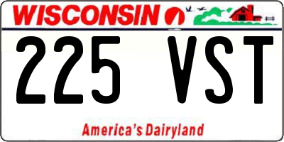 WI license plate 225VST