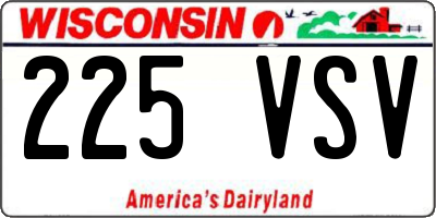 WI license plate 225VSV