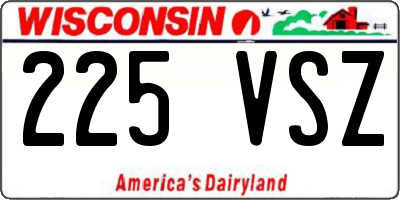 WI license plate 225VSZ