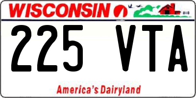 WI license plate 225VTA