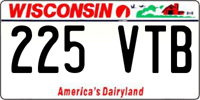 WI license plate 225VTB