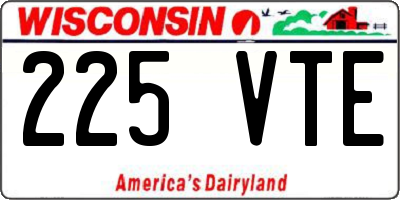 WI license plate 225VTE