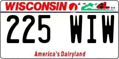 WI license plate 225WIW