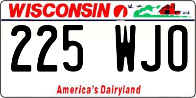 WI license plate 225WJO