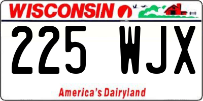 WI license plate 225WJX