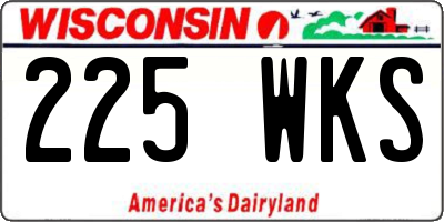 WI license plate 225WKS