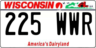 WI license plate 225WWR