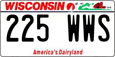 WI license plate 225WWS