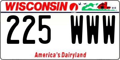 WI license plate 225WWW