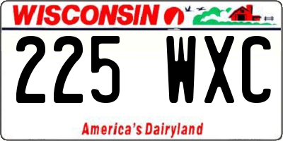 WI license plate 225WXC