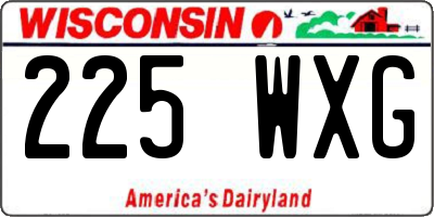 WI license plate 225WXG