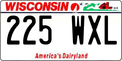 WI license plate 225WXL