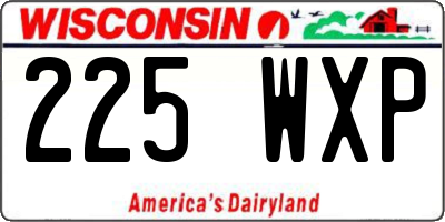 WI license plate 225WXP