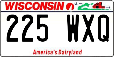 WI license plate 225WXQ