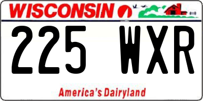 WI license plate 225WXR