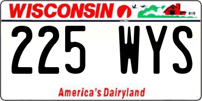 WI license plate 225WYS