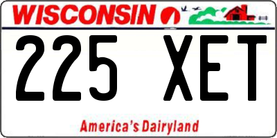 WI license plate 225XET