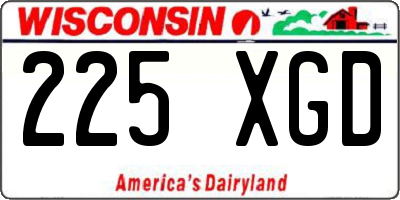 WI license plate 225XGD
