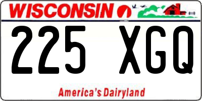 WI license plate 225XGQ
