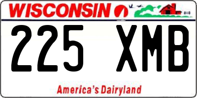 WI license plate 225XMB