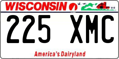 WI license plate 225XMC