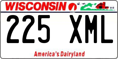 WI license plate 225XML
