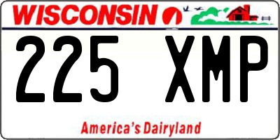 WI license plate 225XMP
