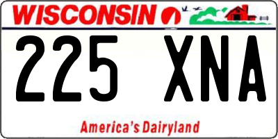 WI license plate 225XNA
