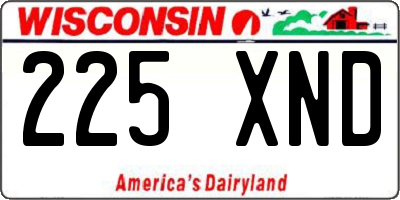WI license plate 225XND