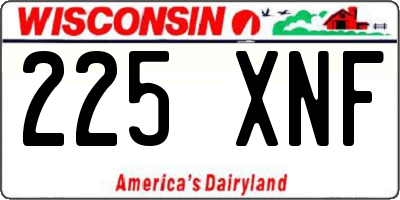 WI license plate 225XNF