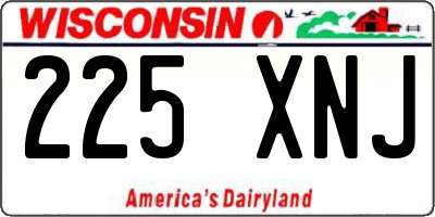 WI license plate 225XNJ