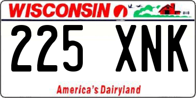 WI license plate 225XNK