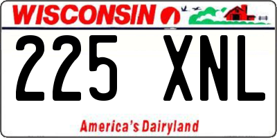 WI license plate 225XNL