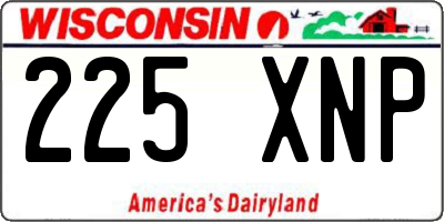 WI license plate 225XNP