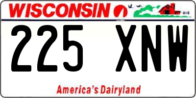 WI license plate 225XNW